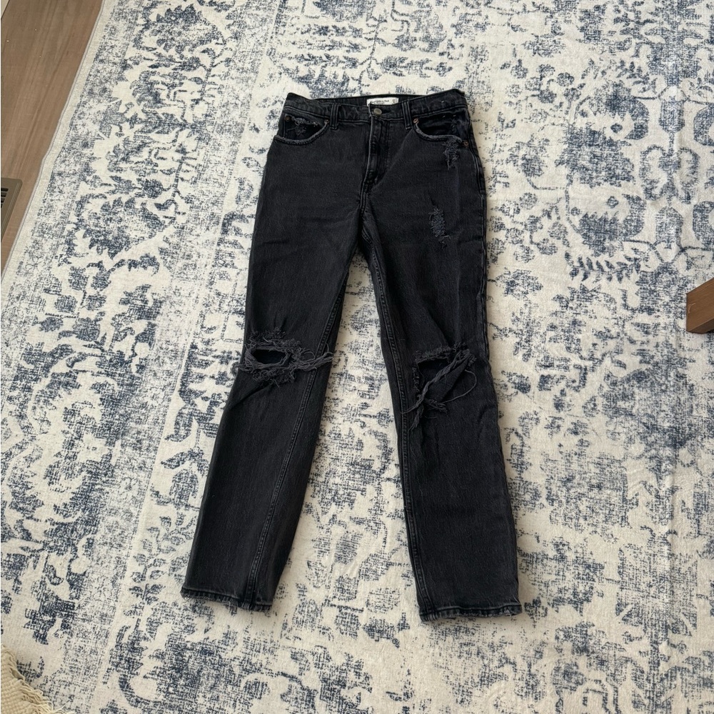 Abercrombie 90’s Straight High Rise Black Jeans